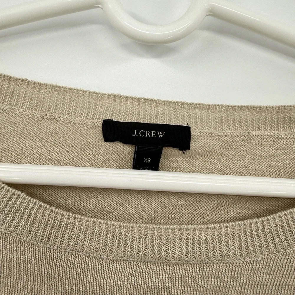 J Crew‎ Linen Summer Sweater Size XSmall Light Tan Taupe